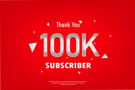 thank you 100k subscriber in social media card