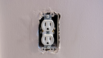 Electric outlet without cover plates.