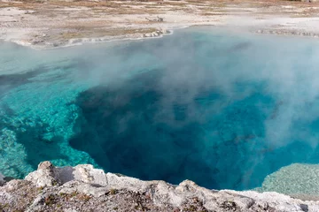 Foto auf Glas Brilliant blue thermal pool in Yellowstone National Park © James