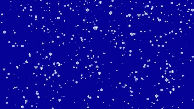Many particles in the form of beautiful white snowflakes in space, New Year's festive abstract video background.