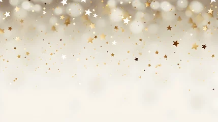 Foto op Canvas Background of shiny ivory Stars with Copy Space. Festive Template for Holidays and Celebrations © Florian
