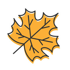 Isolated colored autumn leaf icon Flat style Vector