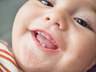 baby's mouth , the first small teeth
