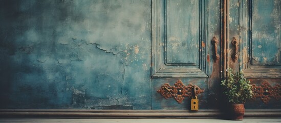 Old door with ancient handle