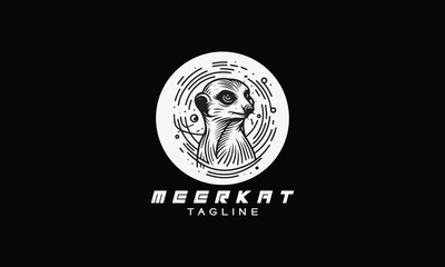 Meerkat vector logo icon illustration minimalistic and line art style