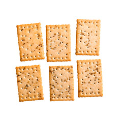 A transparent image of rectangular whole grain crackers. Great for dietary and nutritional designs.