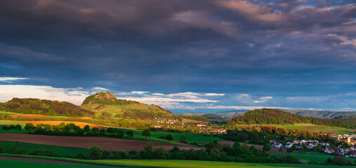 landscape with mountains and clouds