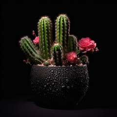 Cactus in a Pot, Studio Shot, Generative AI