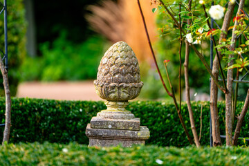 Sculpture in English country garden