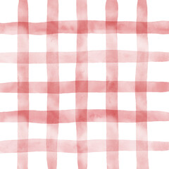 Red Plaid Hand Drawn Background
