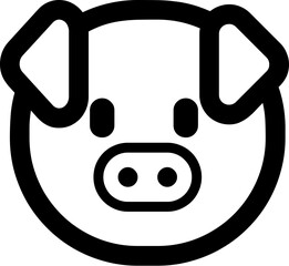 cute pig vector art, cute animal vector art, minimalist animal vector art, cute vector emoji