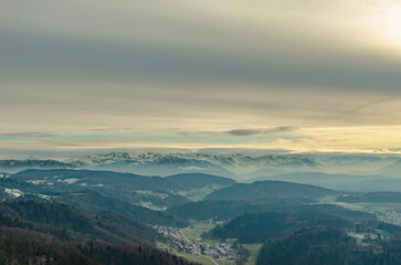 Fototapeta premium sunset over the mountains