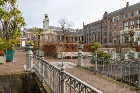 University building at the Hortus botanicus in the Dutch city of Leiden.