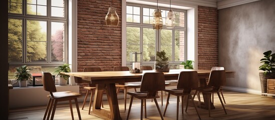 Obraz premium illustration of the indoor dining zone