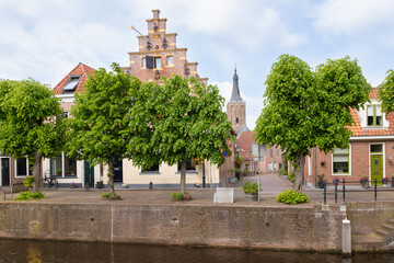 Cityscape of the Dutch Hanseatic city of Hasselt. - obrazy, fototapety, plakaty