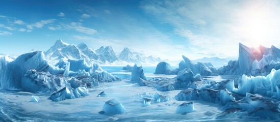 Global warming is causing melted glaciers due to the hot sun