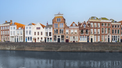 Obraz premium Canal houses in the center of Middelburg.