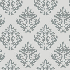 Seamless vintage pattern with curls. Wallpaper in the style of Baroque. Floral ornament. Ethnic tribal background. Vector illustration, template design for cloth, packaging, card, fabric