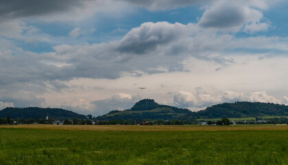 landscape with mountains and clouds