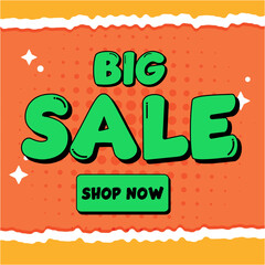 Big Sale Shopping Poster or banner with text. Big Sales banner template design for social media and website. Special Offer Big Sale campaign or promotion.