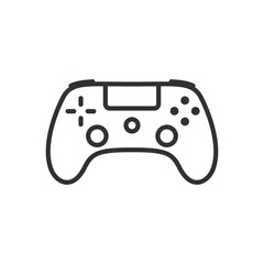 Modern gamepad with sticks, linear icon. Line with editable stroke