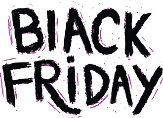Grunge style lettering of the word black friday