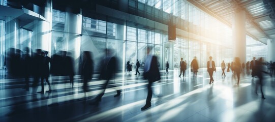 Fototapeta premium Crowd of business people walking