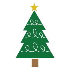 Christmas green fur tree. vector illustration,isolated.