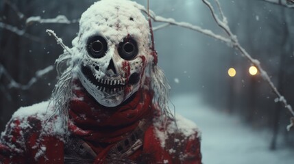 Creepy Zombie Snowman Illustrated for Spooky Christmas: Featuring Skulls, Monsters