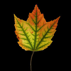 colorful Autumn maple leaf backlite on black background 5000x5000px