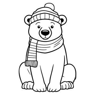 Adorable Polar Bear Coloring Page for Kids