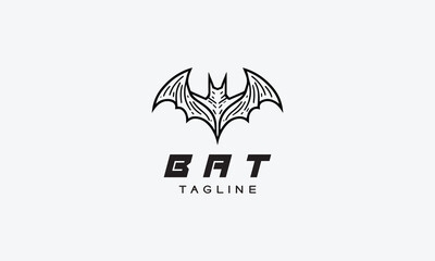 Bat vector logo icon illustration miniamlistic design