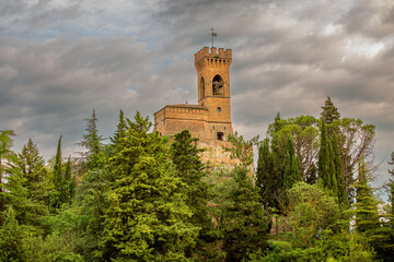Brisighella, Ravenna, Emilia-Romagna, Italy. Famous symbol of the defensive city, the CLOCK TOWER