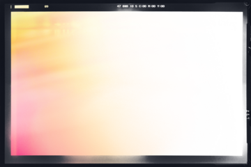 Retro photo film frame of a middle format camera with light leak on transparent background. Template for design, vintage film effects, and color grade