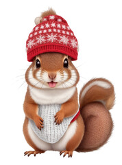 squirrel hat graphic for winter or christmas