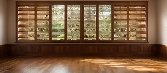 Interior window blinds made of wood