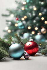 Obraz na płótnie Canvas christmas graphics pine branches and decorations