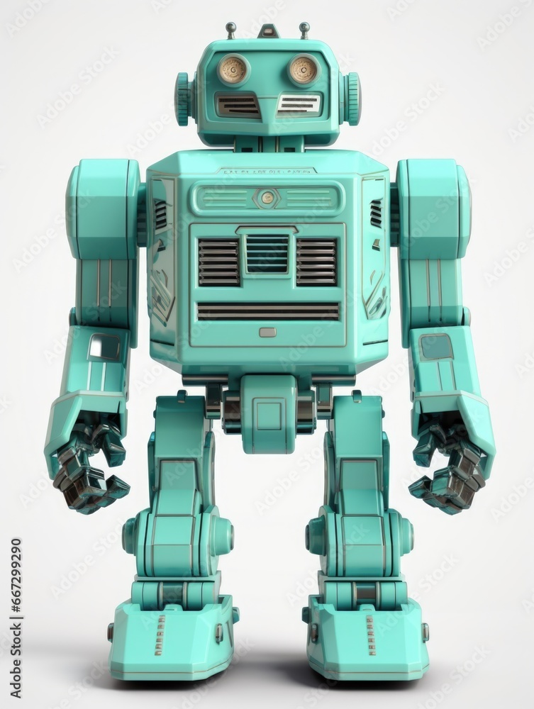 Poster auto robot mint color. ai generative.