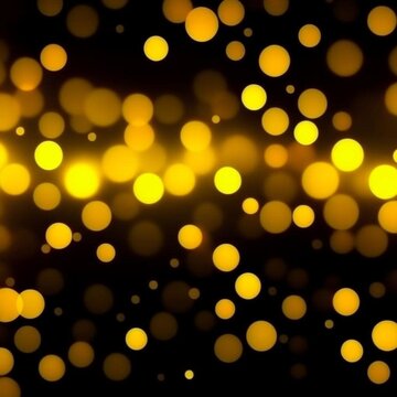 Festive carnival background with many small golden blurred glowing bright circles and highlights. Bokeh effect. Design for wallpaper, presentation, advertising, flyer, website, menu, booklet, postcard