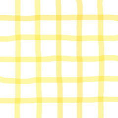 Yellow Plaid Hand Drawn Background Pattern Overlay