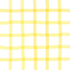 Yellow Plaid Hand Drawn Background