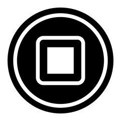 Gold Coin black solid glyph icon