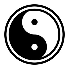 Yin Yang black solid glyph icon
