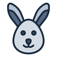 Rabbit color filled line icon
