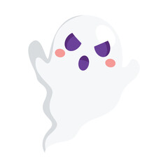 Isolated cute halloween ghost character Vector