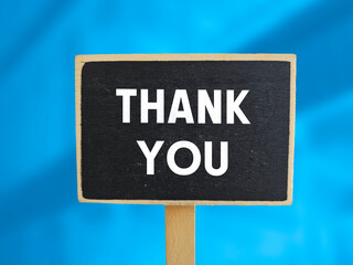 thank you written on chalk board - business concept