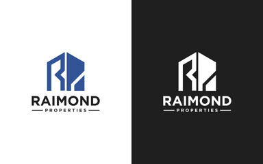 Logo design of R RP PR in vector for construction, home, real estate, building, property. Modern Creative template