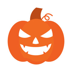 Isolated scary halloween pumpkin Creepy decoration Vector