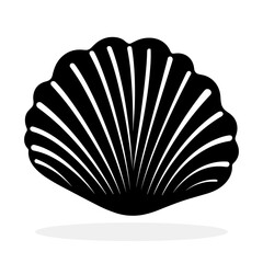 Sea shell icon. Black pearl shell icon. Shell vector icon.