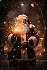 Fototapeta premium Magical Santa Claus - Generative AI